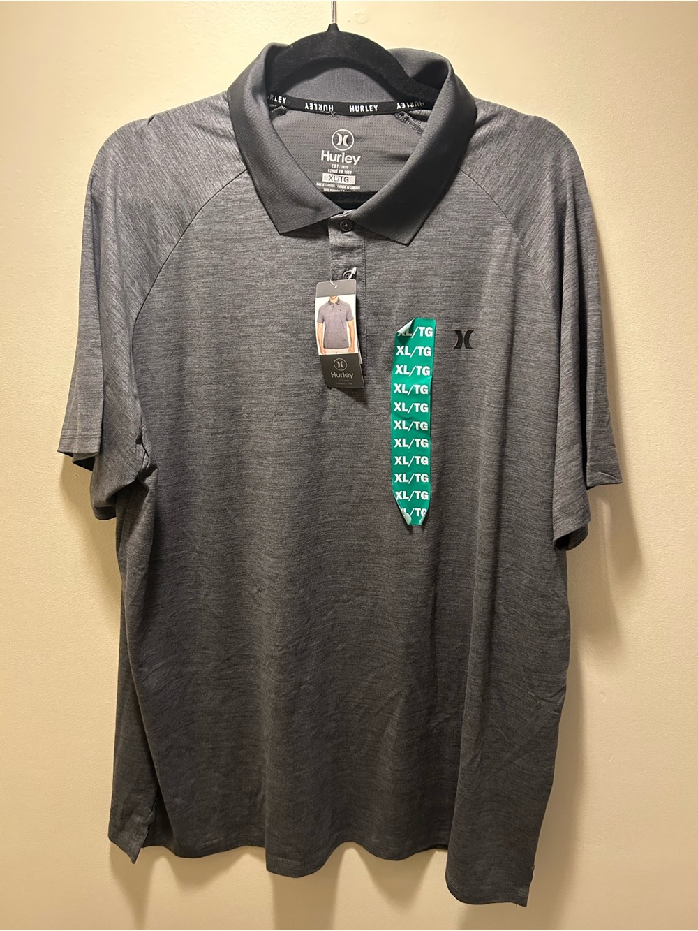 * 3 for 30$ Bundle * Hurley Men’s Dark Gray Polo with Black Collar